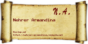 Nehrer Armandina névjegykártya